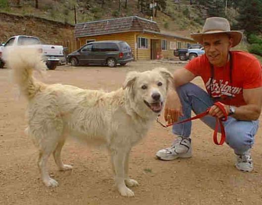 Shasta and I at the Mountain Club, shortly after I got her in July, 2000.